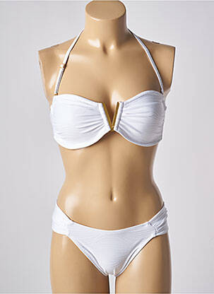 Maillot de bain 2 pièces stretch haut soutien-gorge moulé blanc ADMAS femme