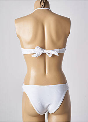 Maillot de bain 2 pièces stretch haut soutien-gorge moulé blanc ADMAS femme