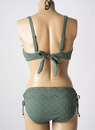 Maillot de bain 2 pièces stretch haut soutien-gorge emboitant vert DAG ADOM femme