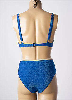 Maillot de bain 2 pièces stretch haut triangles bleu DAG ADOM femme