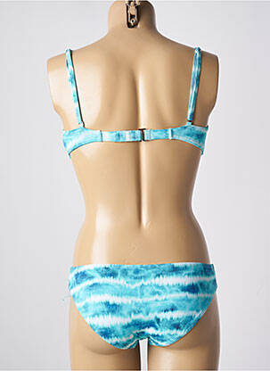 Maillot de bain 2 pièces stretch haut soutien-gorge moulé bleu DAG ADOM femme