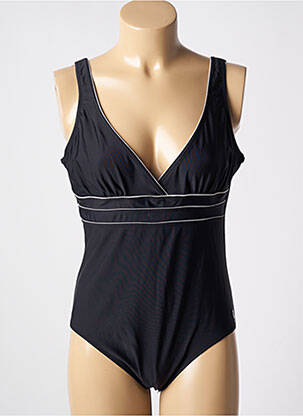Maillot de bain 1 pièce stretch haut triangles noir MISS CARAÏBES femme