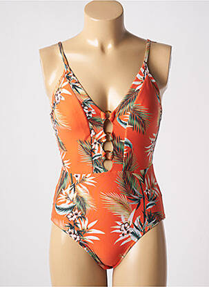 Maillot de bain 1 pièce stretch haut triangles orange SEAFOLLY femme