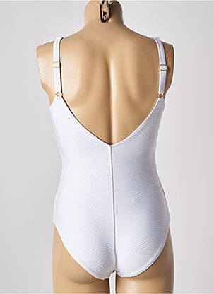 Maillot de bain 1 pièce stretch haut soutien-gorge balconnet blanc ADMAS femme