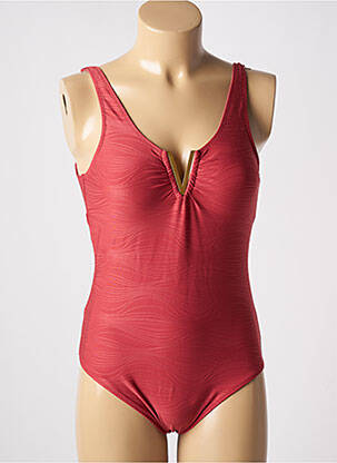 Maillot de bain 1 pièce stretch haut soutien-gorge balconnet rouge ADMAS femme