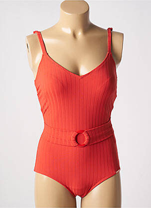 Maillot de bain 1 pièce stretch haut triangles orange YSABEL MORA femme