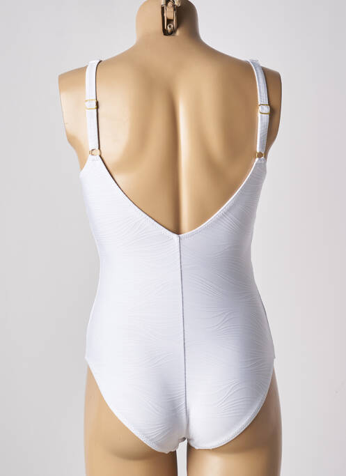Maillot de bain 1 pièce stretch haut soutien-gorge balconnet blanc ADMAS femme