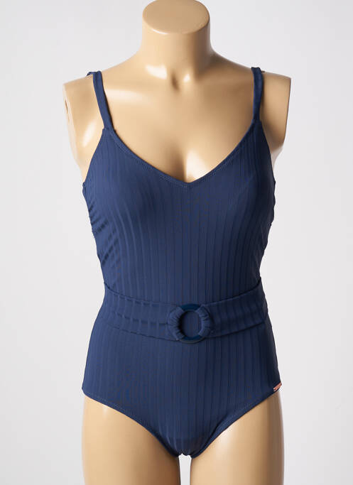 Maillot de bain 1 pièce stretch haut triangles bleu YSABEL MORA femme