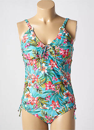 Tankini imprimé fleurs bleu LAGON BLEU femme