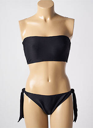 Maillot de bain 2 pièces stretch haut bandeau noir LAGON BLEU femme
