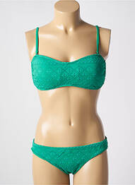 Maillot de bain 2 pièces stretch haut bandeau vert DAG ADOM femme