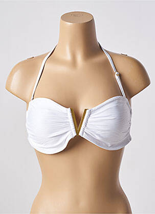 Haut de maillot de bain stretch haut soutien-gorge moulé blanc ADMAS femme