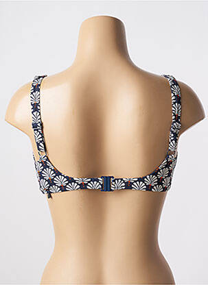 Haut de maillot de bain stretch haut soutien-gorge balconnet bleu TESSY femme