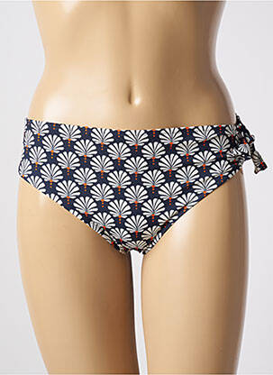 Bas de maillot de bain imprimé fantaisie culotte bleu TESSY femme