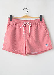 Short de bain imprimé rayures rouge LAGON BLEU homme