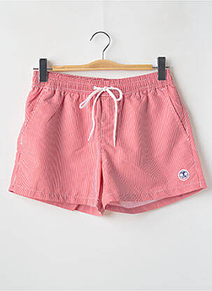 Short de bain imprimé rayures rouge LAGON BLEU homme
