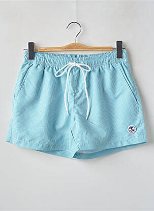 Short de bain imprimé rayures bleu clair LAGON BLEU homme