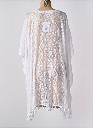 Robe de plage fermeture liens à nouer blanc LAGON BLEU femme