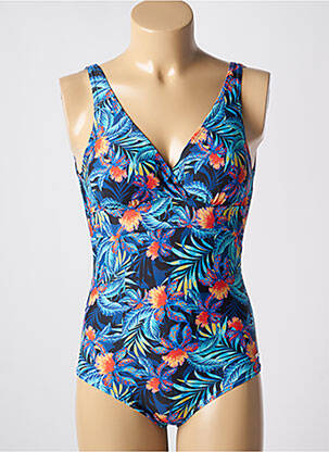 Maillot de bain 1 pièce imprimé fantaisie haut triangles bleu SUN PROJECT femme