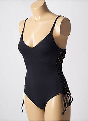 Maillot de bain 1 pièce stretch haut triangles noir YSABEL MORA femme