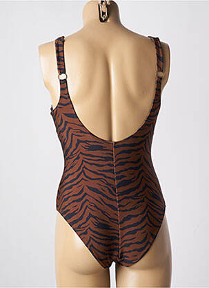 Maillot de bain 1 pièce stretch haut triangles marron ADMAS femme