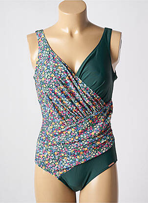 Maillot de bain 1 pièce stretch haut triangles vert YSABEL MORA femme