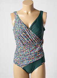 Maillot de bain 1 pièce stretch haut triangles vert YSABEL MORA femme