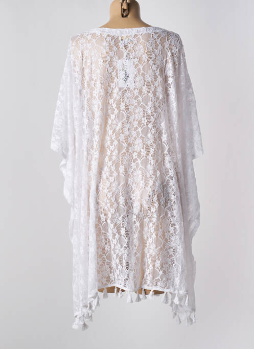 Robe de plage fermeture liens à nouer blanc LAGON BLEU femme