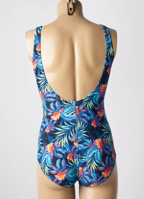 Maillot de bain 1 pièce imprimé fantaisie haut triangles bleu SUN PROJECT femme