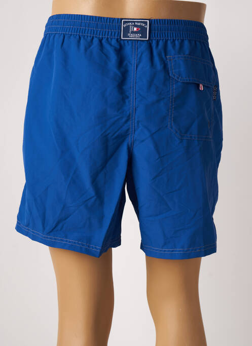 Short de bain effet matière satinée bleu SCUOLA NAUTICA ITALIANA homme