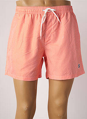 Short de bain imprimé rayures orange LAGON BLEU homme