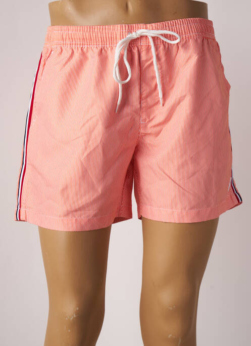 Short de bain imprimé rayures orange LAGON BLEU homme