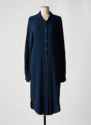 Robe mi-longue manches longues manches longues bleu ACQUAVERDE femme