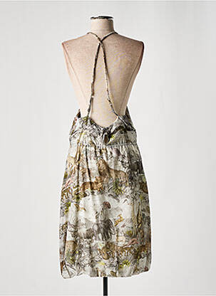 Robe mi-longue imprimé fantaisie fines bretelles gris PAUL SMITH femme