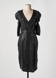 Robe mi-longue manches longues manches longues noir SET femme