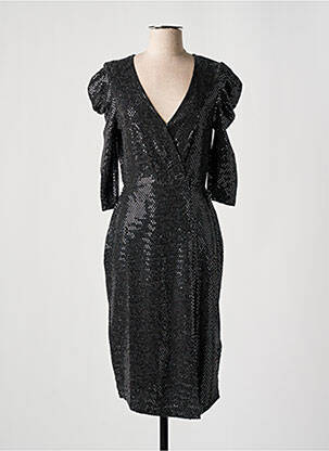 Robe mi-longue manches longues manches longues noir SET femme