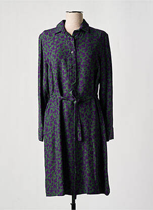 Robe mi-longue imprimé fantaisie manches longues violet ROSSO 35 femme
