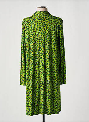 Robe mi-longue coupe fluide manches longues vert SIYU femme