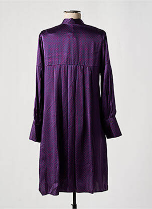 Robe mi-longue coupe fluide manches longues violet ROSSO 35 femme