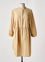 Robe mi-longue manches longues manches longues beige HARTFORD femme