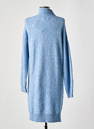 Robe pull tissage chiné manches longues bleu HARTFORD femme