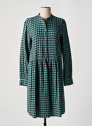 Robe mi-longue coupe fluide manches longues vert HARTFORD femme