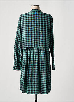Robe mi-longue coupe fluide manches longues vert HARTFORD femme