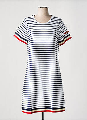 Robe mi-longue manches courtes manches courtes bleu LA MARINIÈRE FRANÇAISE femme