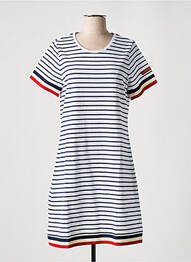 Robe mi-longue manches courtes manches courtes bleu LA MARINIÈRE FRANÇAISE femme