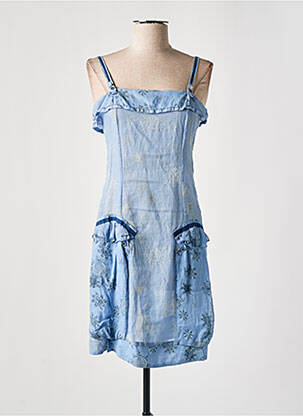 Robe courte sans manche sans manche bleu MARITHE & FRANCOIS GIRBAUD femme