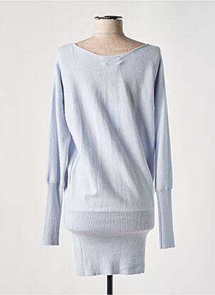Pull stretch manches longues bleu ALLUDE femme