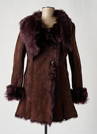 Manteau long finition intérieure fourrure synthétique sans capuche violet PATRIZIA PEPE FIRENZE femme