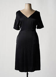 Robe mi-longue fermeture zippée au dos manches courtes noir EMPORIO ARMANI femme