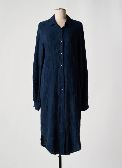 Robe mi-longue manches longues manches longues bleu ACQUAVERDE femme